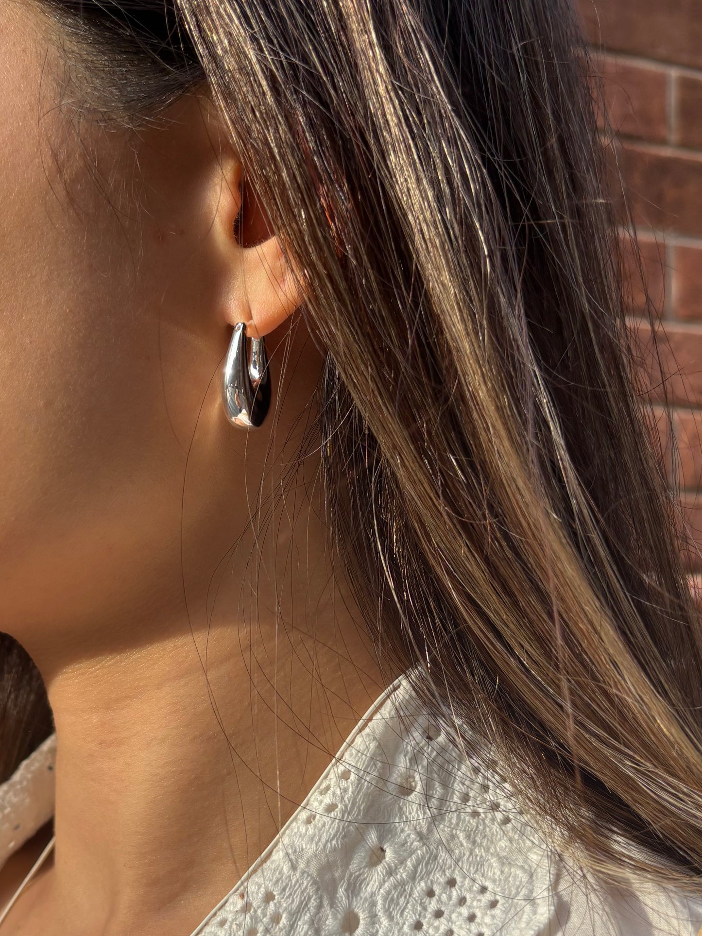 Minimalist Silver Horseshoe Hoop Earrings