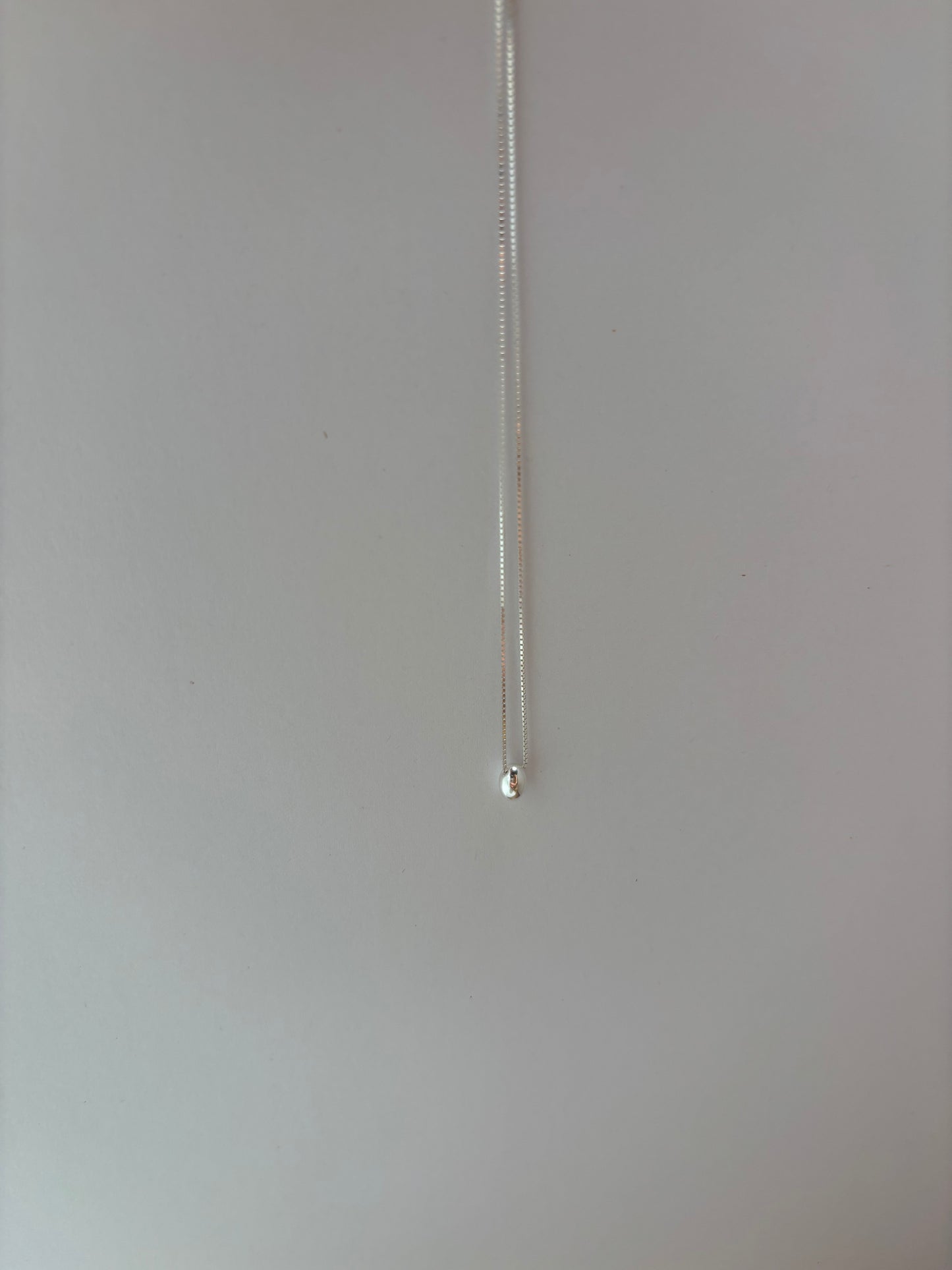 Minimalist Silver Necklace – Delicate Mini Oval Pendant
